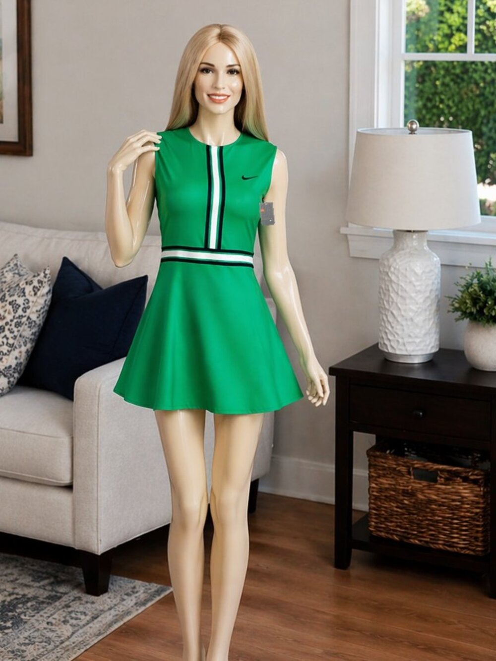 NWT Nike Active Tennis Dress skirt Dri-FIT Court Dress Green S Small - Picture 6 of 11